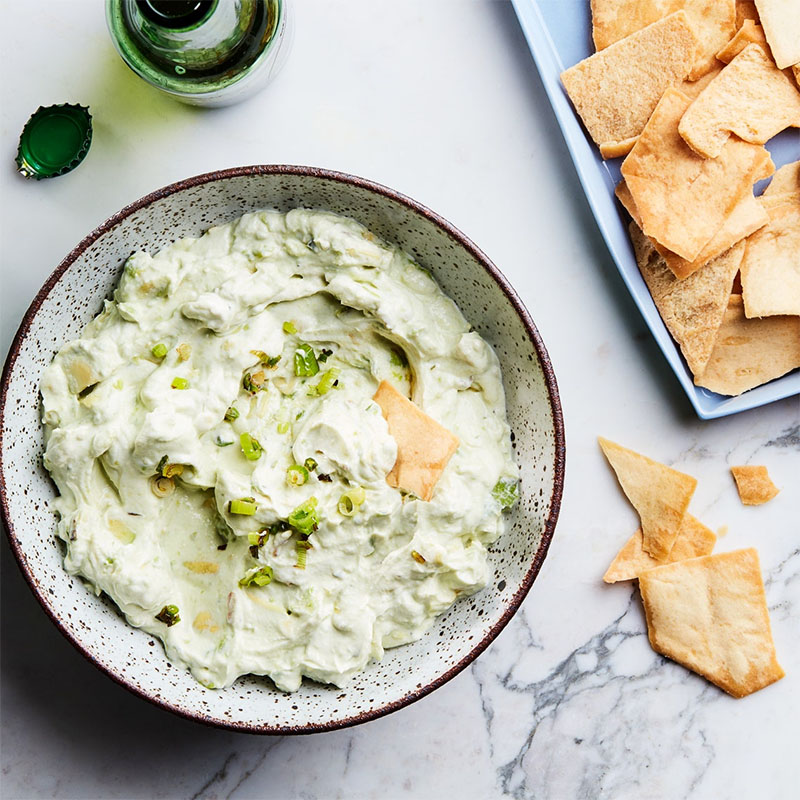  With a mix of caramelized and fresh scallions, plus avocado and yogurt, this dip has a taste and texture somewhere between onion dip and guacamole.